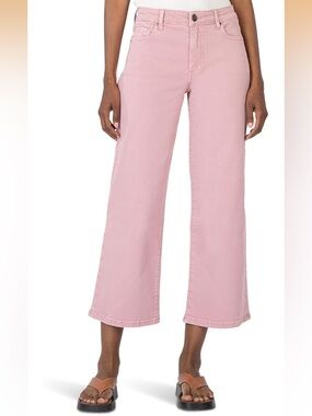 Kut From the Kloth - Charlotte High Rise Cropped Wide Leg - light pink - size 4